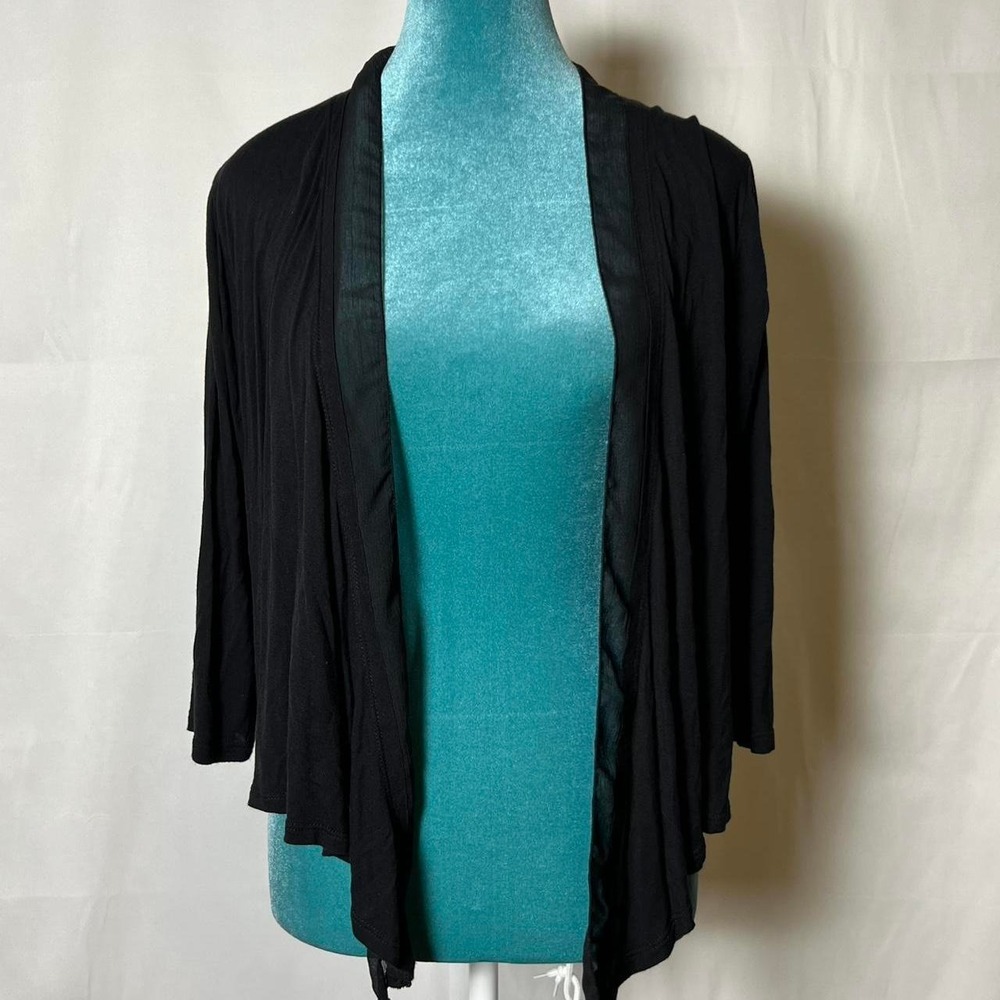 August Silk Y2K Witchy Whimsigoth Womens Sheer Panel Cardigan Black